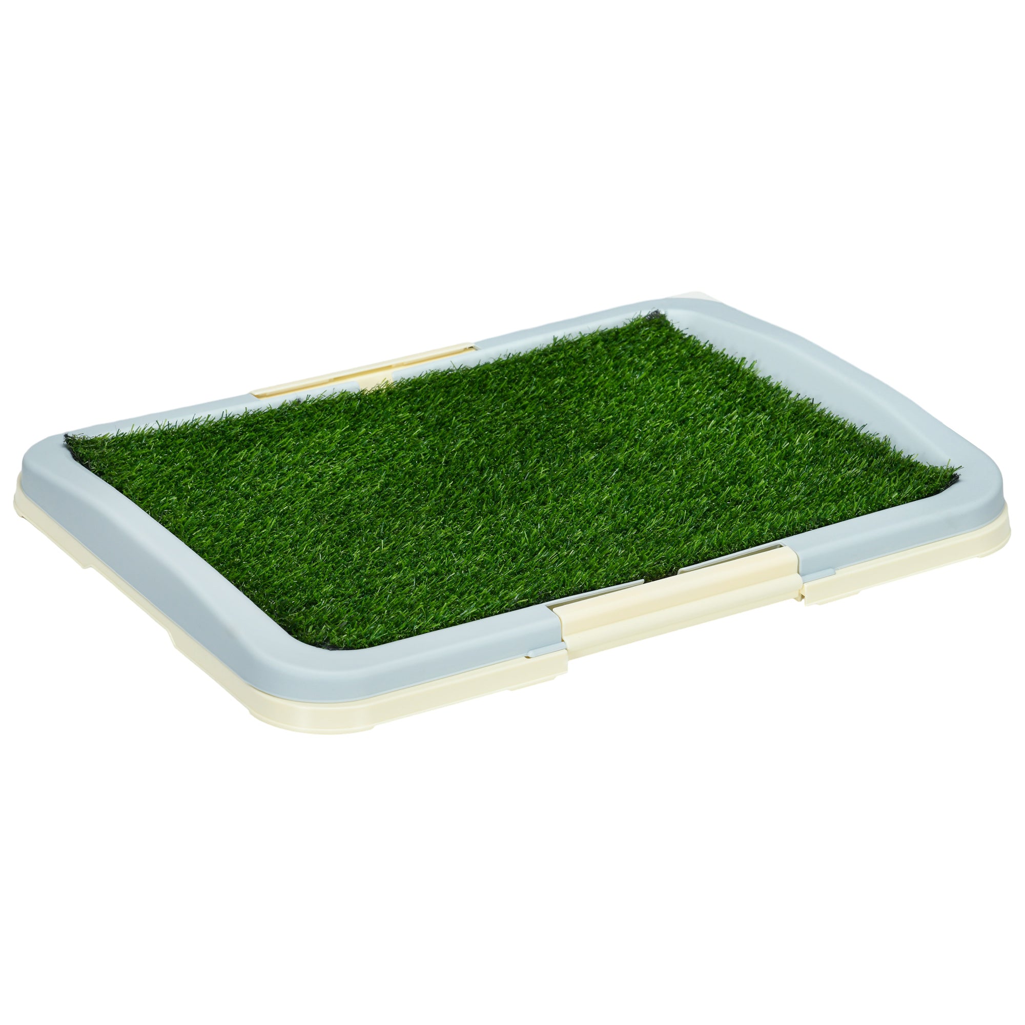 PawHut Dog Toilet, Puppy Training Pad Indoor, Portable Puppy Pad with Artificial Grass, Grid Panel, Tray, 63 x 48.5cm