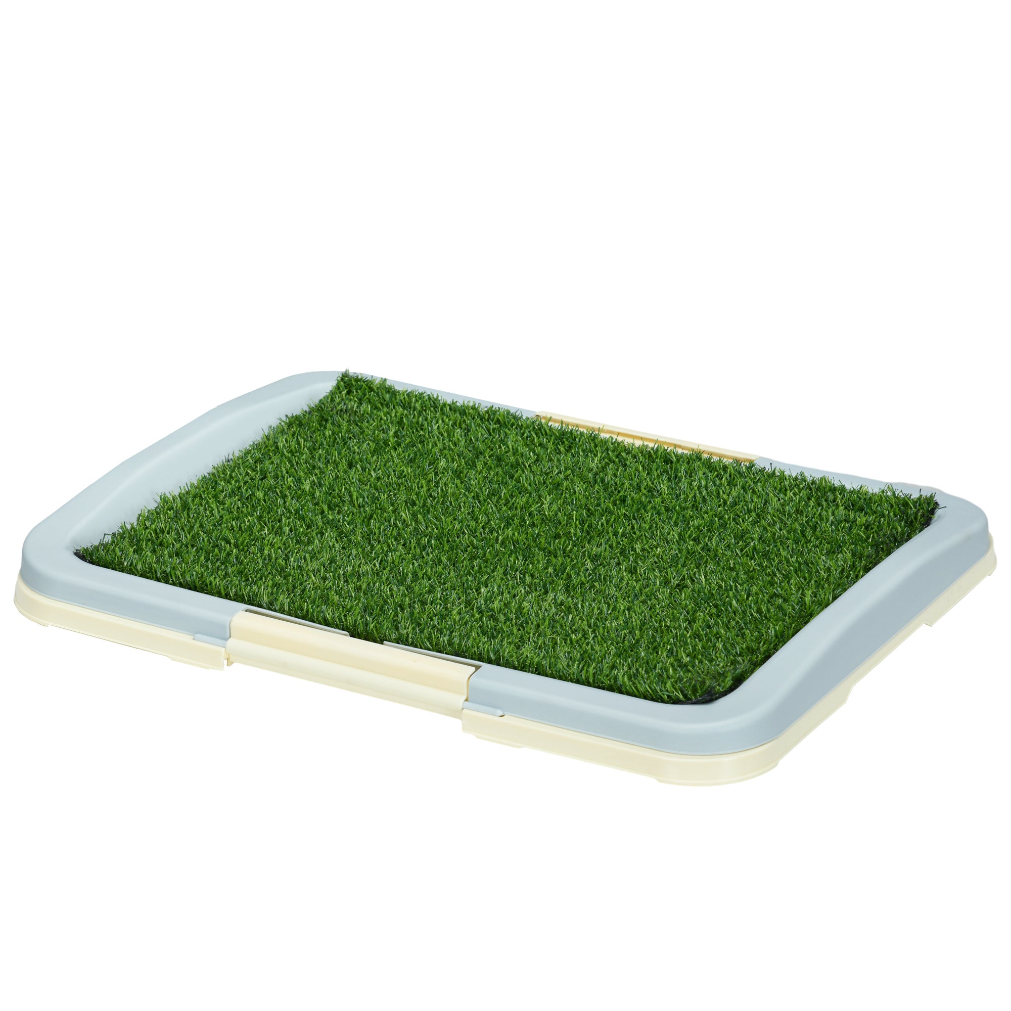 PawHut Dog Toilet, Puppy Training Pad Indoor, Portable Puppy Pad with Artificial Grass, Grid Panel, Tray, 63 x 48.5cm