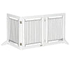 PawHut Freestanding Pet Gate, Folding Dog Gate with 2 Support Feet, 24" High, 3 Panels, for Small Dogs, Puppies, Indoor Use - White