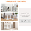 PawHut Freestanding Pet Gate, Folding Dog Gate with 2 Support Feet, 24" High, 3 Panels, for Small Dogs, Puppies, Indoor Use - White