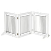 PawHut Freestanding Pet Gate, Folding Dog Gate with 2 Support Feet, 24" High, 3 Panels, for Small Dogs, Puppies, Indoor Use - White