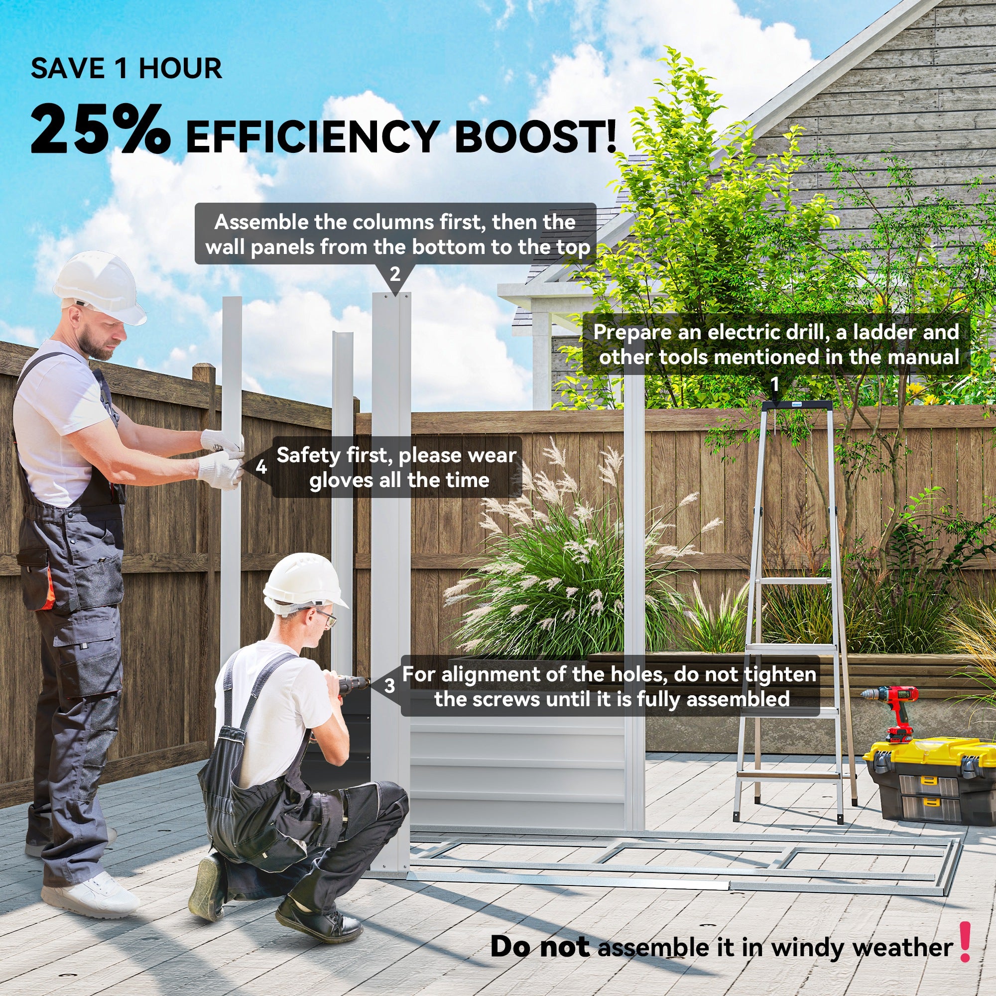 Outsunny 7' x 4' Outdoor Storage Shed, Easy to Assemble, Upgraded Galvanised Steel Frame with Foundation Kit, Double Doors with Lock, Metal Garden Shed with Vents Gloves, Dark Grey