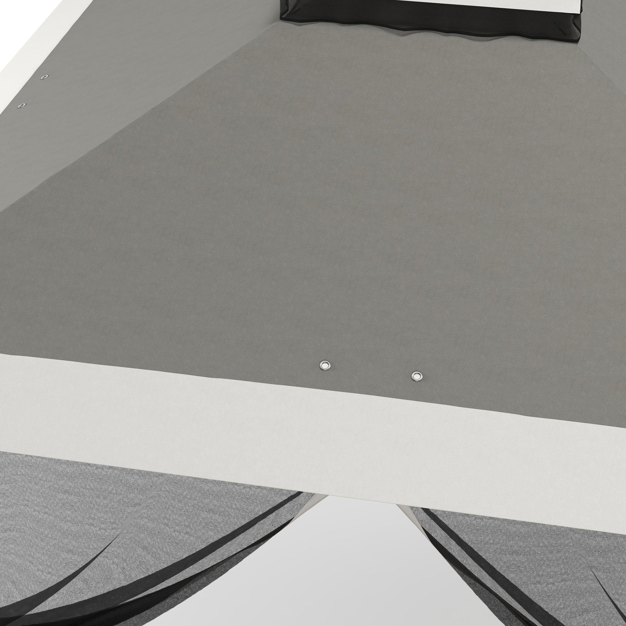 Outsunny 11' x 11' Pop Up Canopy, Double Roof Foldable Canopy Tent with Zipper Mesh Sidewalls, Height Adjustable and Carrying Bag, Event Tent for Patio Garden Backyard, Dark Grey