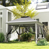 Outsunny 11' x 11' Pop Up Canopy, Double Roof Foldable Canopy Tent with Zipper Mesh Sidewalls, Height Adjustable and Carrying Bag, Event Tent for Patio Garden Backyard, Dark Grey