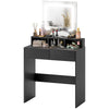 HOMCOM Makeup Vanity Desk with Mirror and Lights, for Bedroom, Modern LED Lighted Dressing Table with 2 Storage Drawers, 3 Compartments, 3 Lighting Modes, for Women Girls, Black