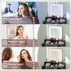 HOMCOM Makeup Vanity Desk with Mirror and Lights, for Bedroom, Modern LED Lighted Dressing Table with 2 Storage Drawers, 3 Compartments, 3 Lighting Modes, for Women Girls, Black
