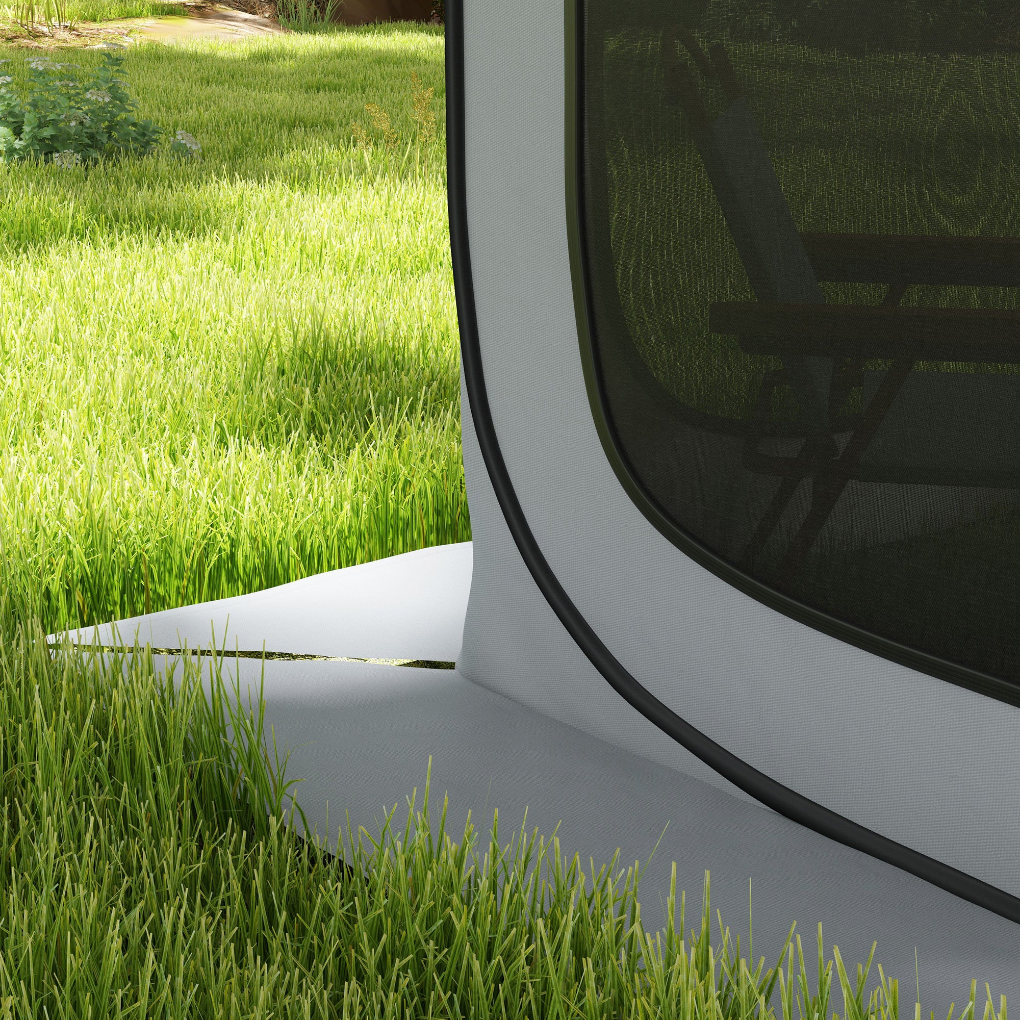 Outsunny 6 x 6ft Pop Up Screen Tent, Portable Camping Gazebo Screen House with UPF50+ Oxford Cloth and Carry Bag for Patio, Backyard, Deck and Outdoor Activities, Light Grey