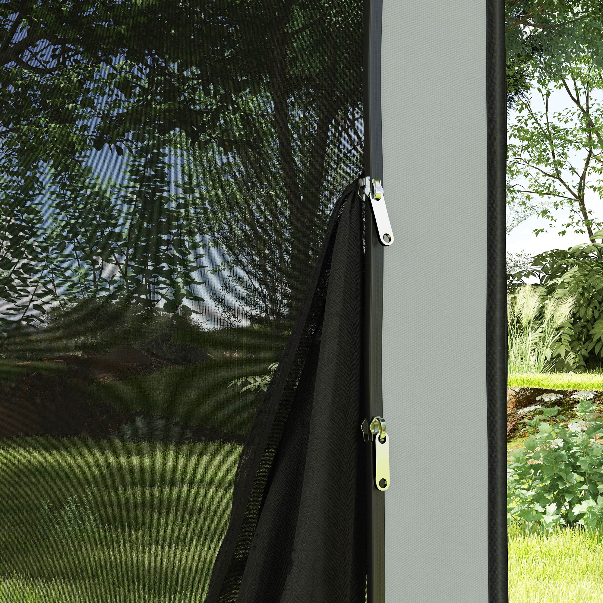 Outsunny 6 x 6ft Pop Up Screen Tent, Portable Camping Gazebo Screen House with UPF50+ Oxford Cloth and Carry Bag for Patio, Backyard, Deck and Outdoor Activities, Light Grey