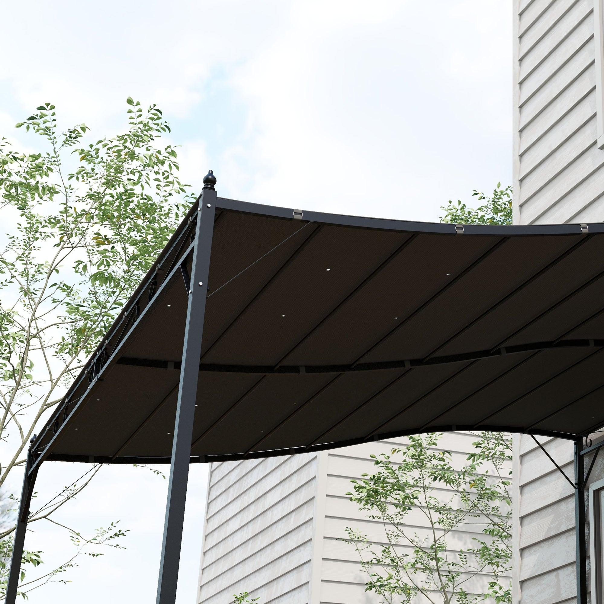 Outsunny 3.8 x 3.8 ft Pergola Canopy Replacement, Pergola Shade Canopy with Drainage Holes, Easy to Install, for 10' x 10' Pergola (Outsunny 84C-038 Series), Dark Grey