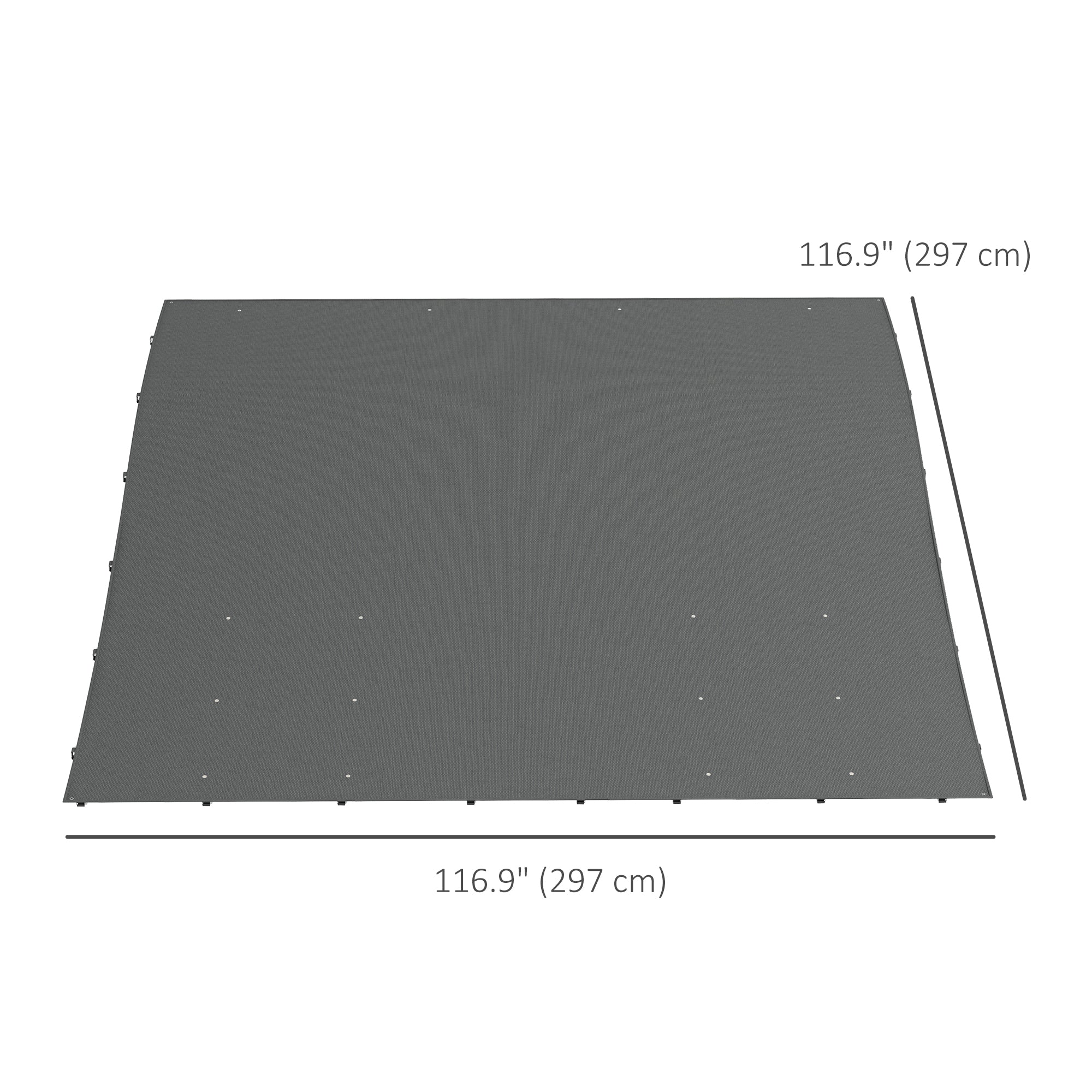Outsunny 3.8 x 3.8 ft Pergola Canopy Replacement, Pergola Shade Canopy with Drainage Holes, Easy to Install, for 10' x 10' Pergola (Outsunny 84C-038 Series), Dark Grey