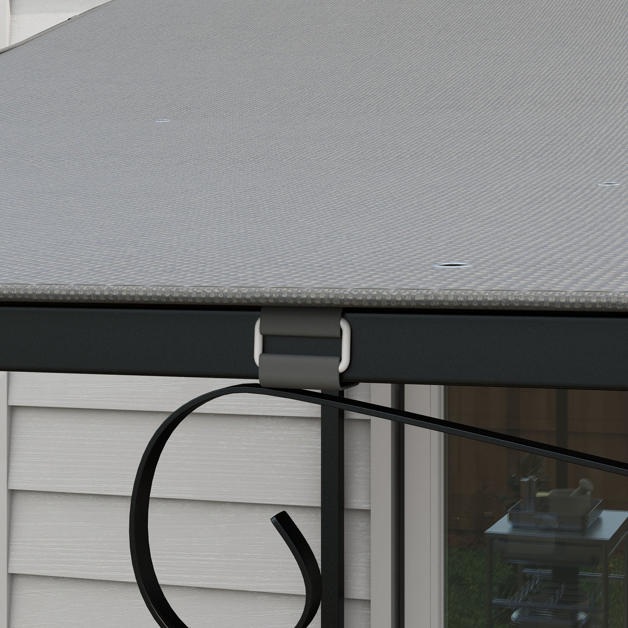 Outsunny 3.8 x 3.8 ft Pergola Canopy Replacement, Pergola Shade Canopy with Drainage Holes, Easy to Install, for 10' x 10' Pergola (Outsunny 84C-038 Series), Dark Grey