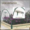 Outsunny 12 Pockets Raised Garden Bed with Greenhouse and Roll Up Windows, Wooden Planter Box Kit with Cover, Dual Use for Vegetables, Flowers, 4' x 3' x 2', Natural Wood