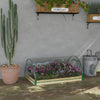 Outsunny 12 Pockets Raised Garden Bed with Greenhouse and Roll Up Windows, Wooden Planter Box Kit with Cover, Dual Use for Vegetables, Flowers, 4' x 3' x 2', Natural Wood
