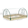 Outsunny 12 Pockets Raised Garden Bed with Greenhouse and Roll Up Windows, Wooden Planter Box Kit with Cover, Dual Use for Vegetables, Flowers, 4' x 3' x 2', Natural Wood