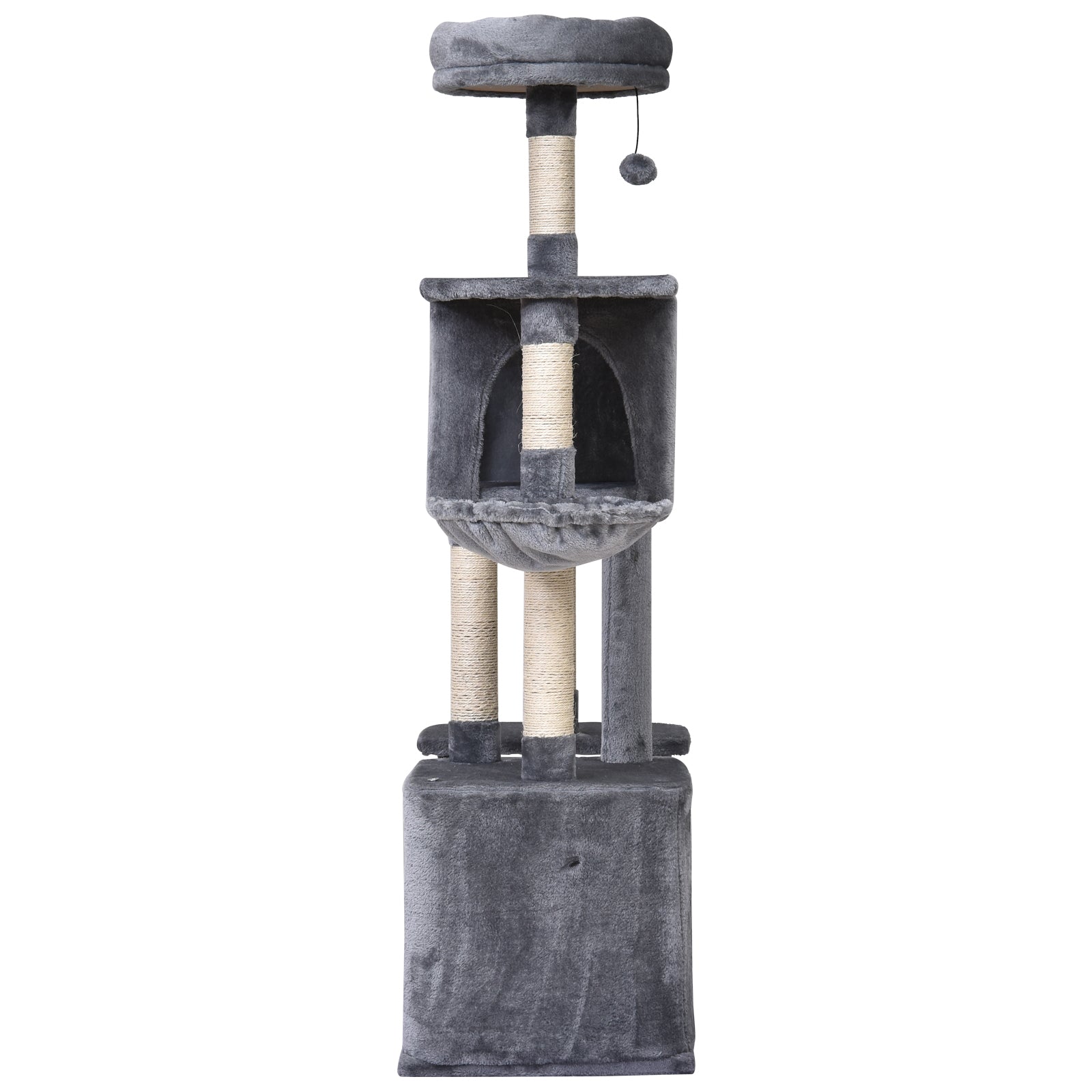 PawHut 57"H Multi-Level Cat Tree Scratcher Kitty Activity Center Condos