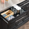 HOMCOM Kitchen Island with Storage, Rolling Kitchen Cart on Wheels with Stainless Steel Top, 2 Drawers, 2 Cabinets, Spice Rack, Knife and Towel Rack, Black