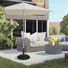 Outsunny 44 lbs Cement Umbrella Base Holder 19" Heavy Duty Round Parasol Stand for Patio, Outdoor, Backyard, Black