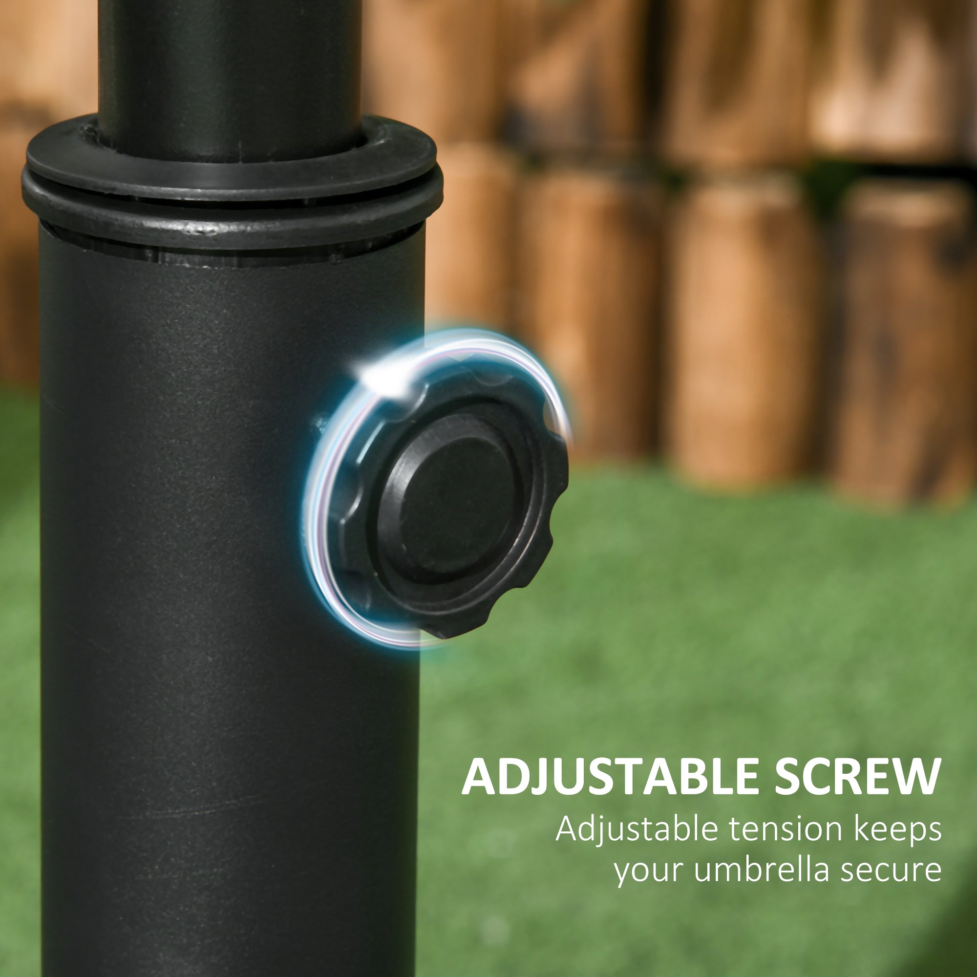 Outsunny 44 lbs Cement Umbrella Base Holder 19" Heavy Duty Round Parasol Stand for Patio, Outdoor, Backyard, Black