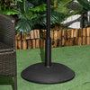 Outsunny 44 lbs Cement Umbrella Base Holder 19" Heavy Duty Round Parasol Stand for Patio, Outdoor, Backyard, Black