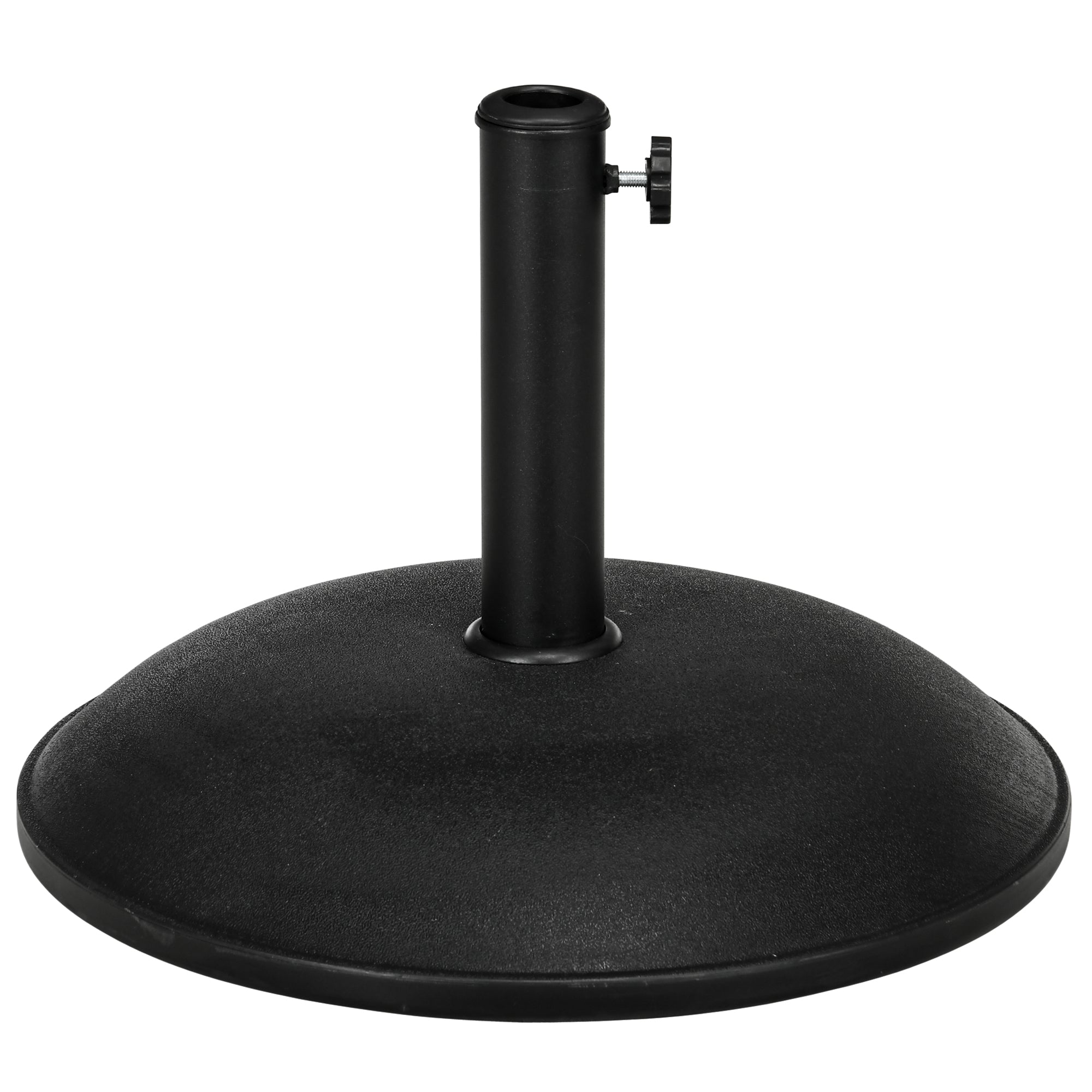 Outsunny 44 lbs Cement Umbrella Base Holder 19" Heavy Duty Round Parasol Stand for Patio, Outdoor, Backyard, Black