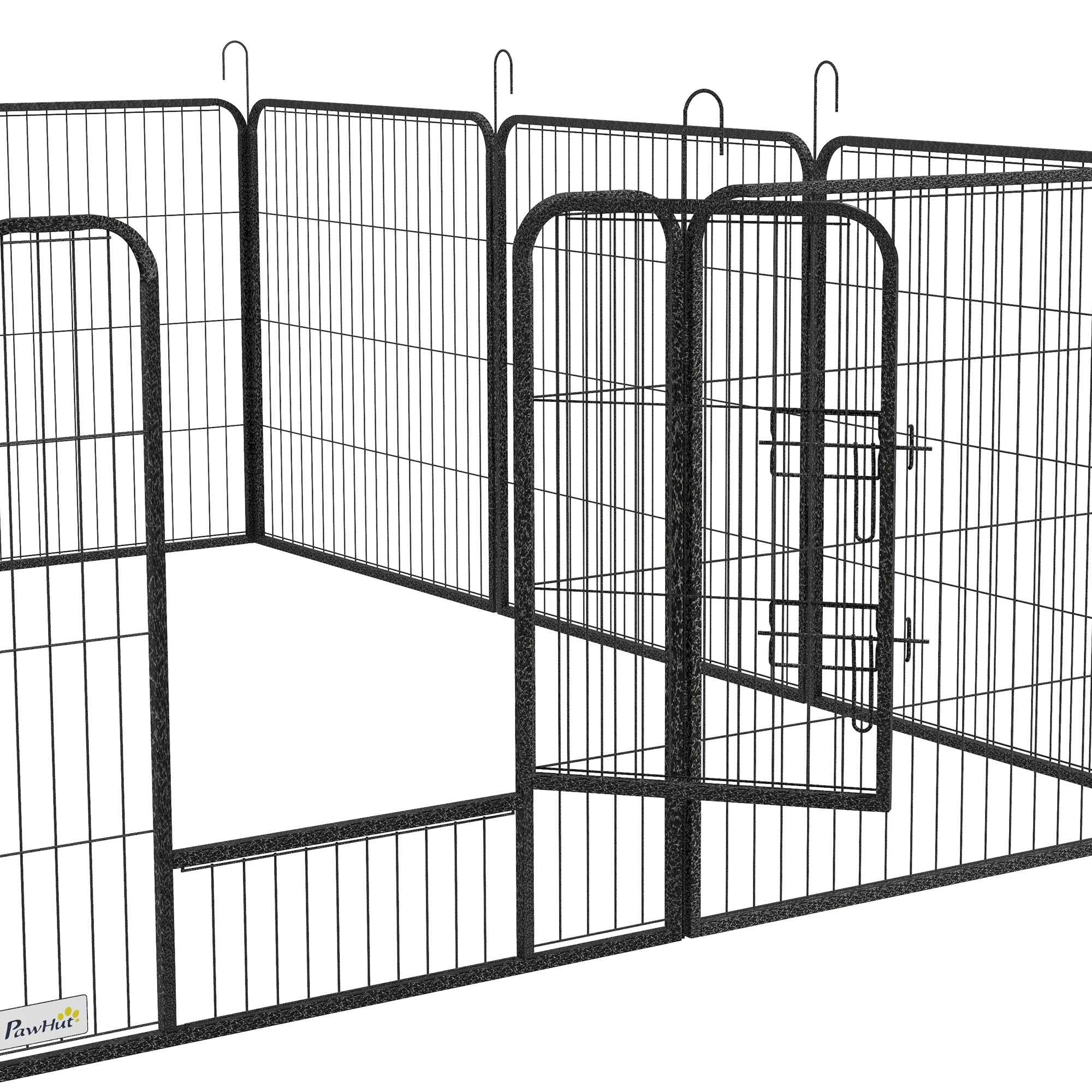 PawHut Dog Playpen, Heavy-duty Metal Puppy Play Pen, Pet Exercise Fences for Outside and Indoor, DIY Design with Door for Multiple Dogs, 12 Panels, 31.5"H