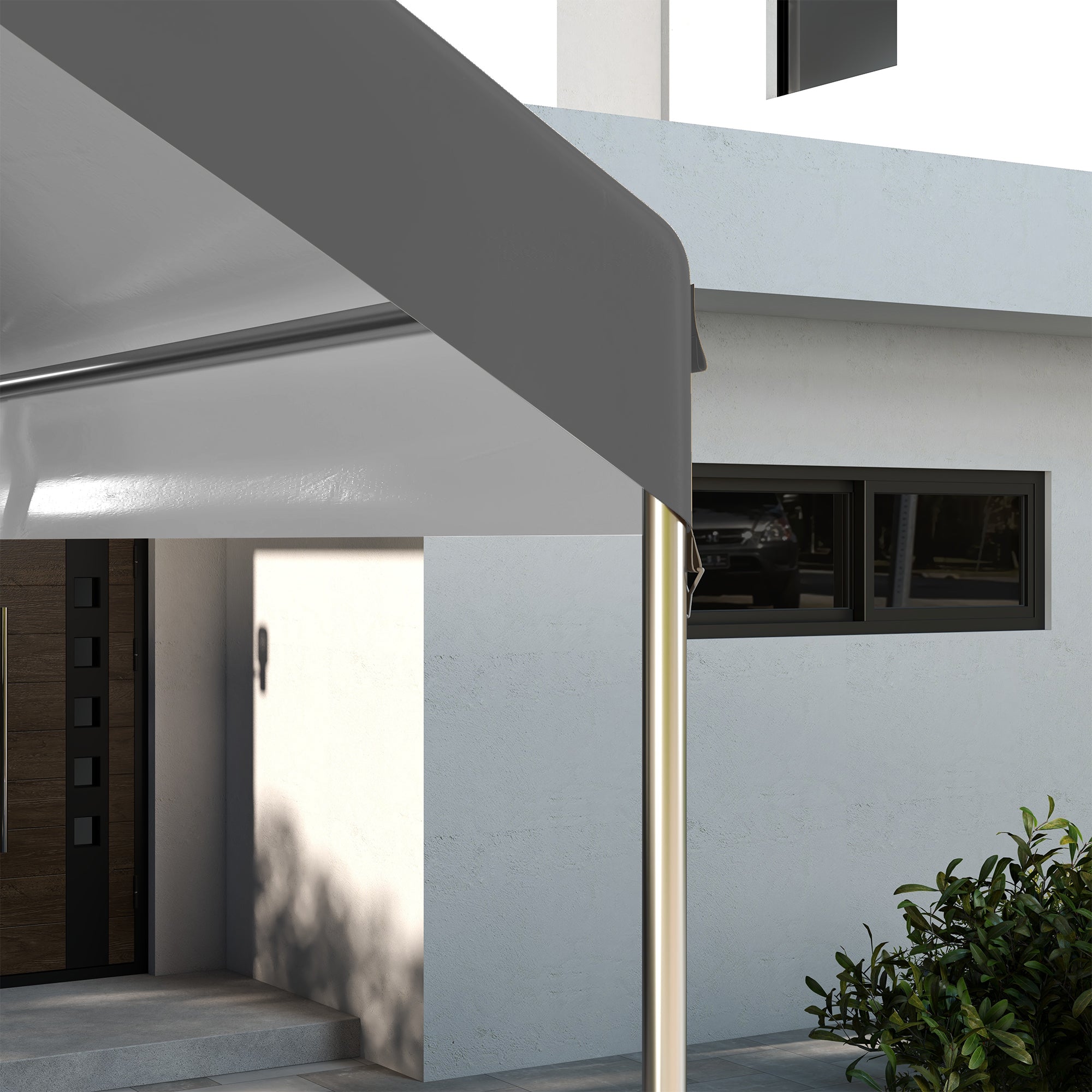 Outsunny 10 x 20 ft Carport Replacement Canopy Cover, UV Resistant Garage Car Cover with Ball Bungee Cords, Dark Grey, (Only Cover)