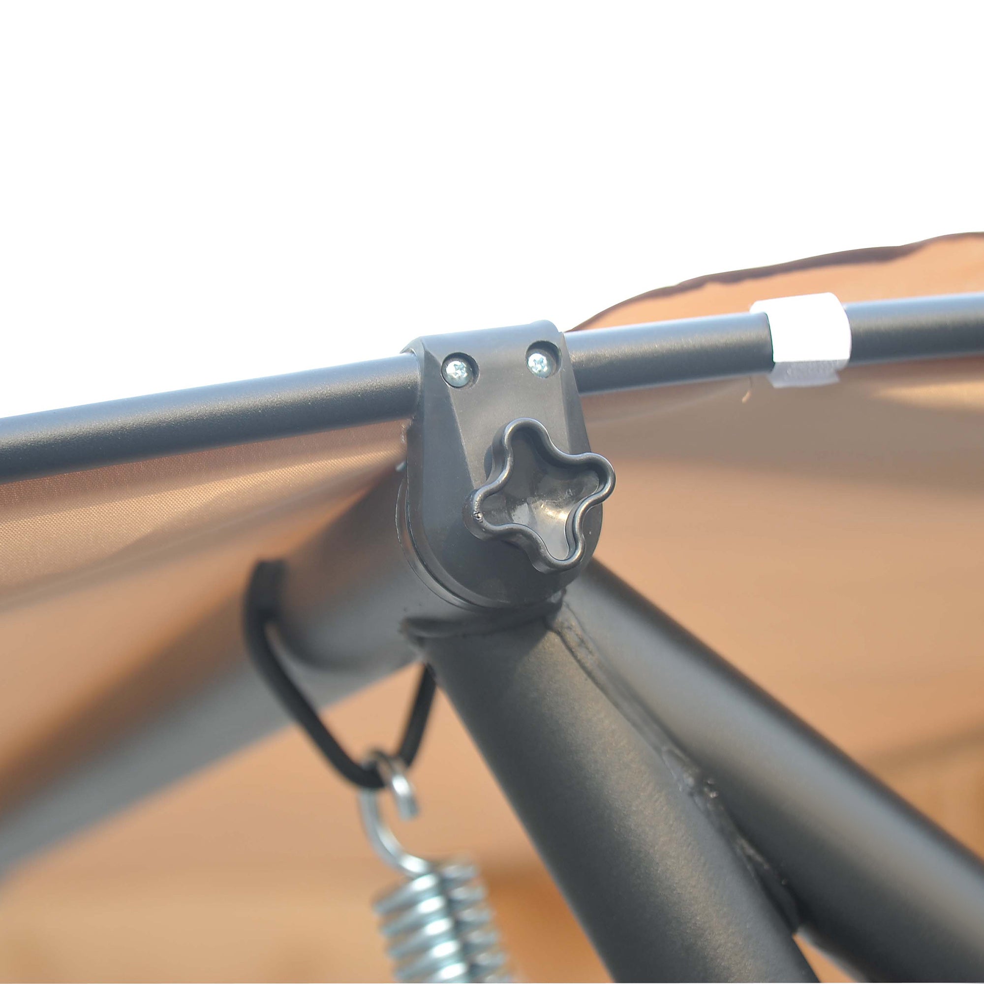 Outsunny 3-Seat Outdoor Patio Swing Chair, Converting Flat Bed, Canopy Swing with Adjustable Shade, Removable Cushions, Cup Holder, Beige