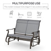 Outsunny 2-Person Outdoor Glider Chair, Patio Glider Rocking Chair with Mesh Seat and Backrest, Steel Frame for Outdoor, Backyard, Light Grey