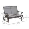 Outsunny 2-Person Outdoor Glider Chair, Patio Glider Rocking Chair with Mesh Seat and Backrest, Steel Frame for Outdoor, Backyard, Light Grey