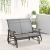 Outsunny 2-Person Outdoor Glider Chair, Patio Glider Rocking Chair with Mesh Seat and Backrest, Steel Frame for Outdoor, Backyard, Light Grey