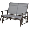 Outsunny 2-Person Outdoor Glider Chair, Patio Glider Rocking Chair with Mesh Seat and Backrest, Steel Frame for Outdoor, Backyard, Light Grey