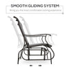 Outsunny 2-Person Outdoor Glider Chair, Patio Glider Rocking Chair with Mesh Seat and Backrest, Steel Frame for Outdoor, Backyard, Light Grey