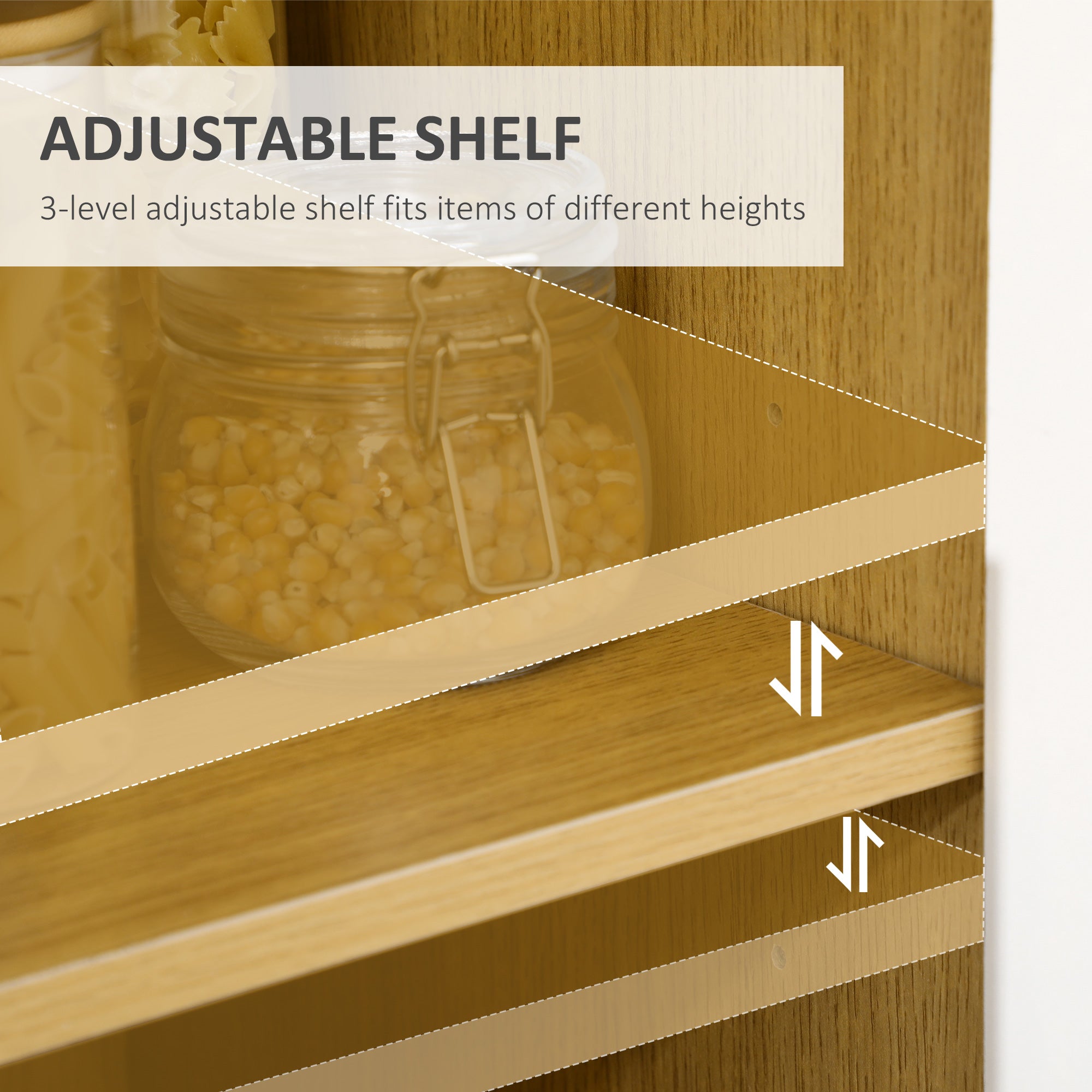 HOMCOM Microwave Cabinet, Modern Kitchen Cupboard with Drawer, Storage Cabinets and Cable Hole, Buffet Sideboard, White