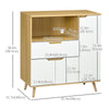 HOMCOM Microwave Cabinet, Modern Kitchen Cupboard with Drawer, Storage Cabinets and Cable Hole, Buffet Sideboard, White