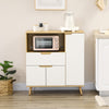 HOMCOM Microwave Cabinet, Modern Kitchen Cupboard with Drawer, Storage Cabinets and Cable Hole, Buffet Sideboard, White