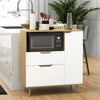 HOMCOM Microwave Cabinet, Modern Kitchen Cupboard with Drawer, Storage Cabinets and Cable Hole, Buffet Sideboard, White