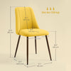 HOMCOM Dining Chairs Set of 4, Modern Kitchen Chairs with Velvet-touch Upholstery, Curved Back and Wood-grain Steel Legs, Accent Chairs for Living Room, Bedroom, Yellow