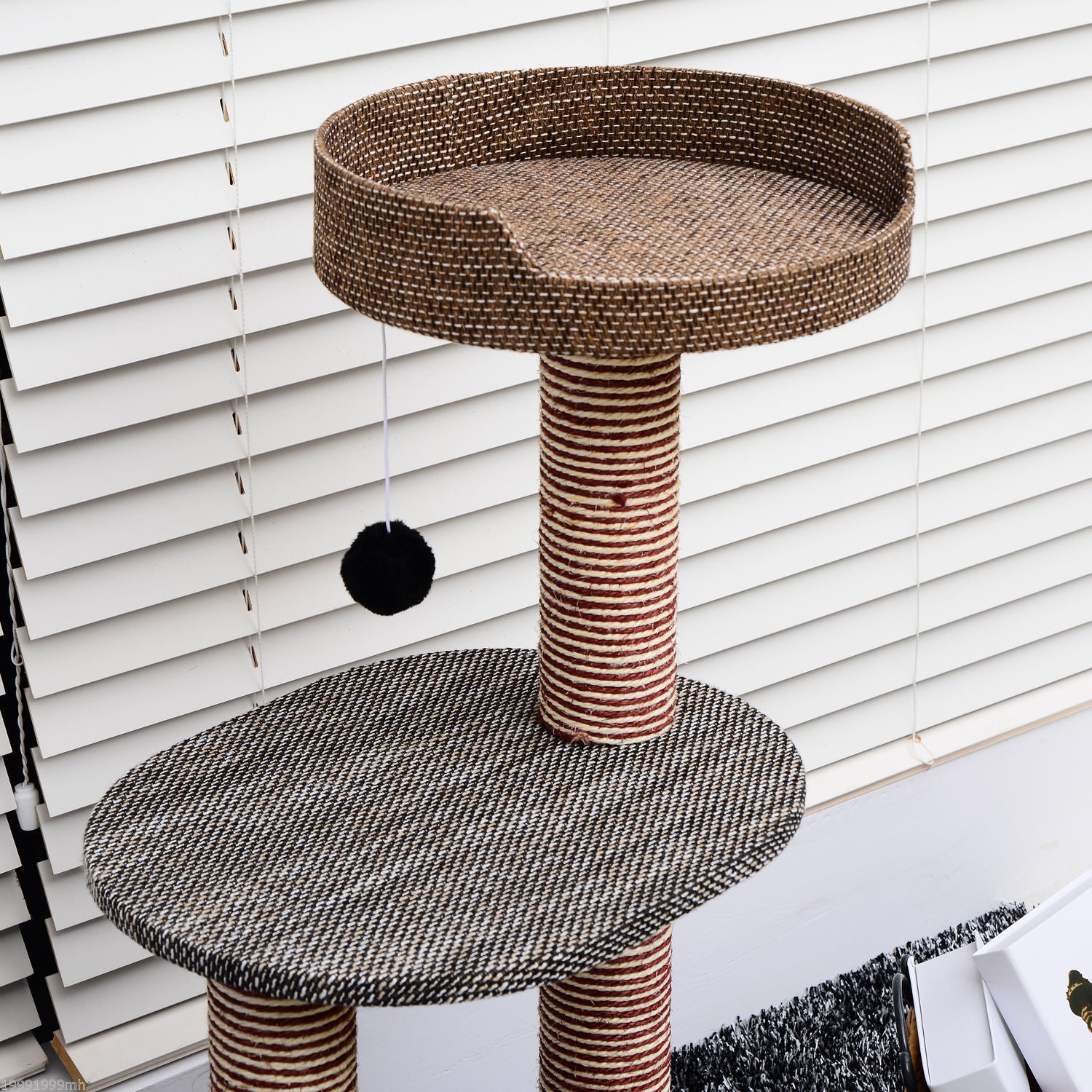 PawHut Scratching Cat Tree Post Climbing Kitten Pets Kitty Furniture with Toy, Brown