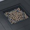 Outsunny 28 Inch Outdoor Propane Fire Pit Table, 40,000 BTU Rattan Gas Fire Pit Table with Rain Cover, Mesh Lid and Lava Stone, Square Propane Fire Table for Garden, Mixed Grey