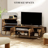 HOMCOM TV Stand for up to 60 Inch TV, Modern Entertainment Center with 3 Doors, TV Console Table with 2 Cable Holes and 2 Adjustable Shelves for Living Room, Rustic Brown