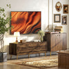 HOMCOM TV Stand for up to 60 Inch TV, Modern Entertainment Center with 3 Doors, TV Console Table with 2 Cable Holes and 2 Adjustable Shelves for Living Room, Rustic Brown