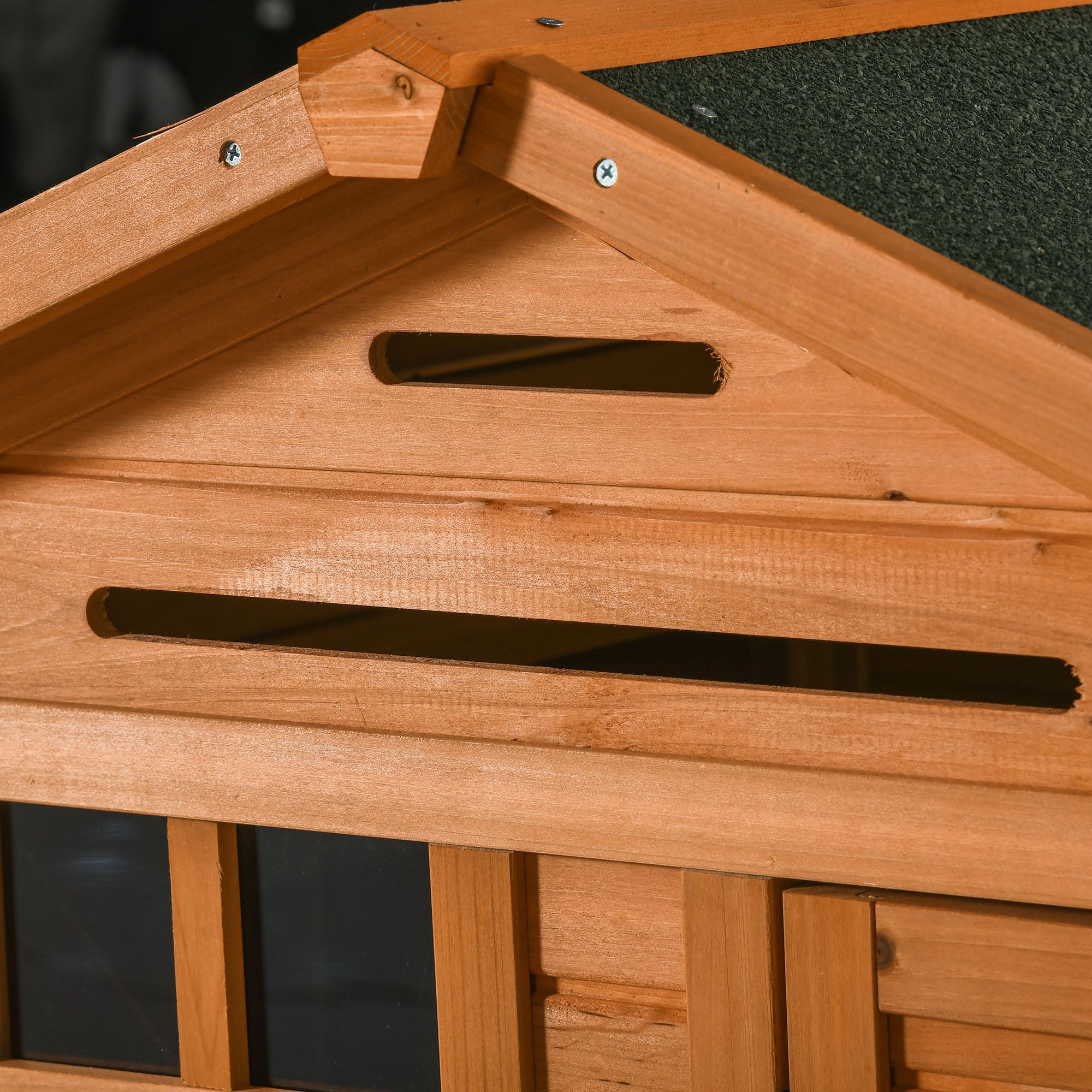 PawHut 76" Wooden Chicken Coop, Outdoor Hen House Poultry Duck Goose Cage with Outdoor Run, Nesting Box, Removable Tray and Lockable Doors, Orange