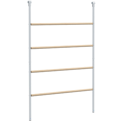 PawHut Chicken Perch for Coop, Wooden and Galvanized Steel Jungle Gym Roosting Bar Ladder for Backyard Poultry, 55" x 33.75"