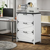 HOMCOM 3 Drawer File Cabinet, Farmhouse Lateral Filing Cabinet with Adjustable Hanging Bars for Letter, A4 and Legal Size, Printer Stand for Home Office, White