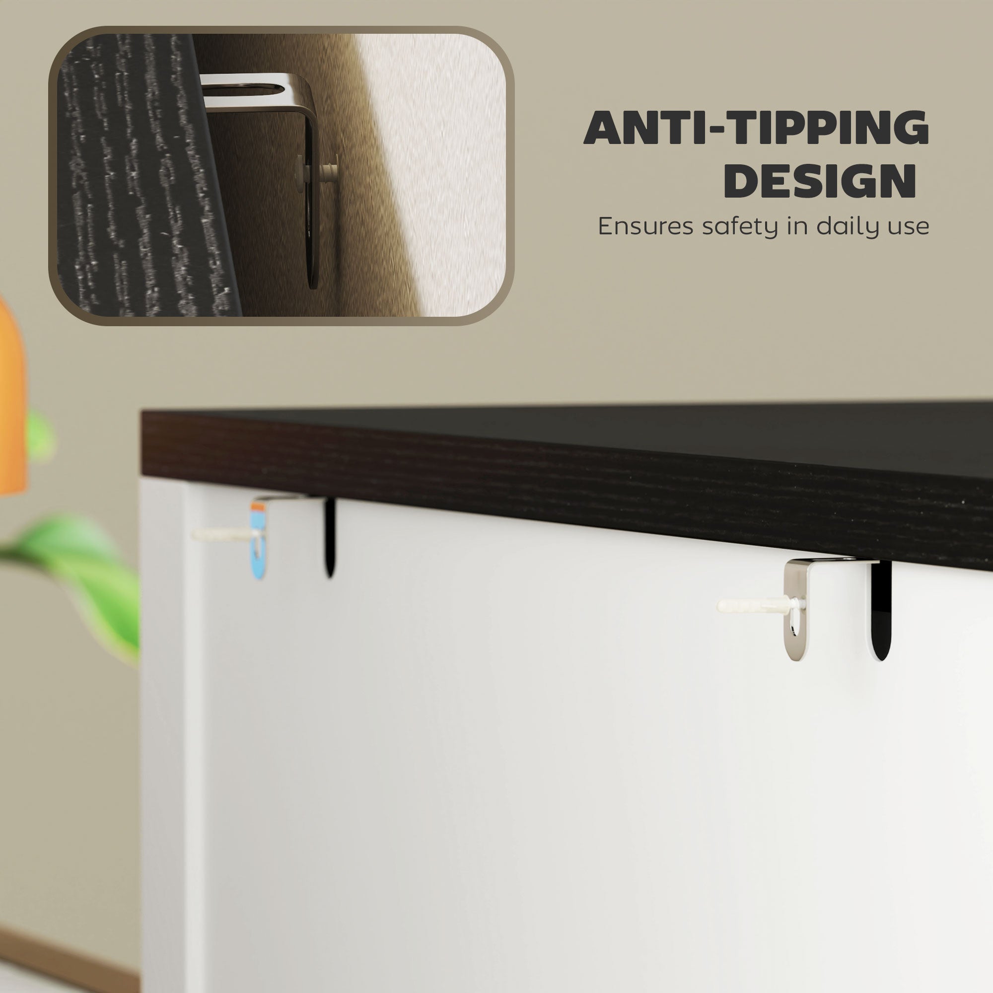 HOMCOM 3 Drawer File Cabinet, Farmhouse Lateral Filing Cabinet with Adjustable Hanging Bars for Letter, A4 and Legal Size, Printer Stand for Home Office, White