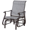 Outsunny Outdoor Glider Chair, Patio Glider with Steel Frame and Mesh Fabric, Garden Chair for Backyard, Garden, and Porch, Grey