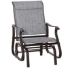 Outsunny Outdoor Glider Chair, Patio Glider with Steel Frame and Mesh Fabric, Garden Chair for Backyard, Garden, and Porch, Grey