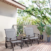Outsunny Outdoor Glider Chair, Patio Glider with Steel Frame and Mesh Fabric, Garden Chair for Backyard, Garden, and Porch, Grey