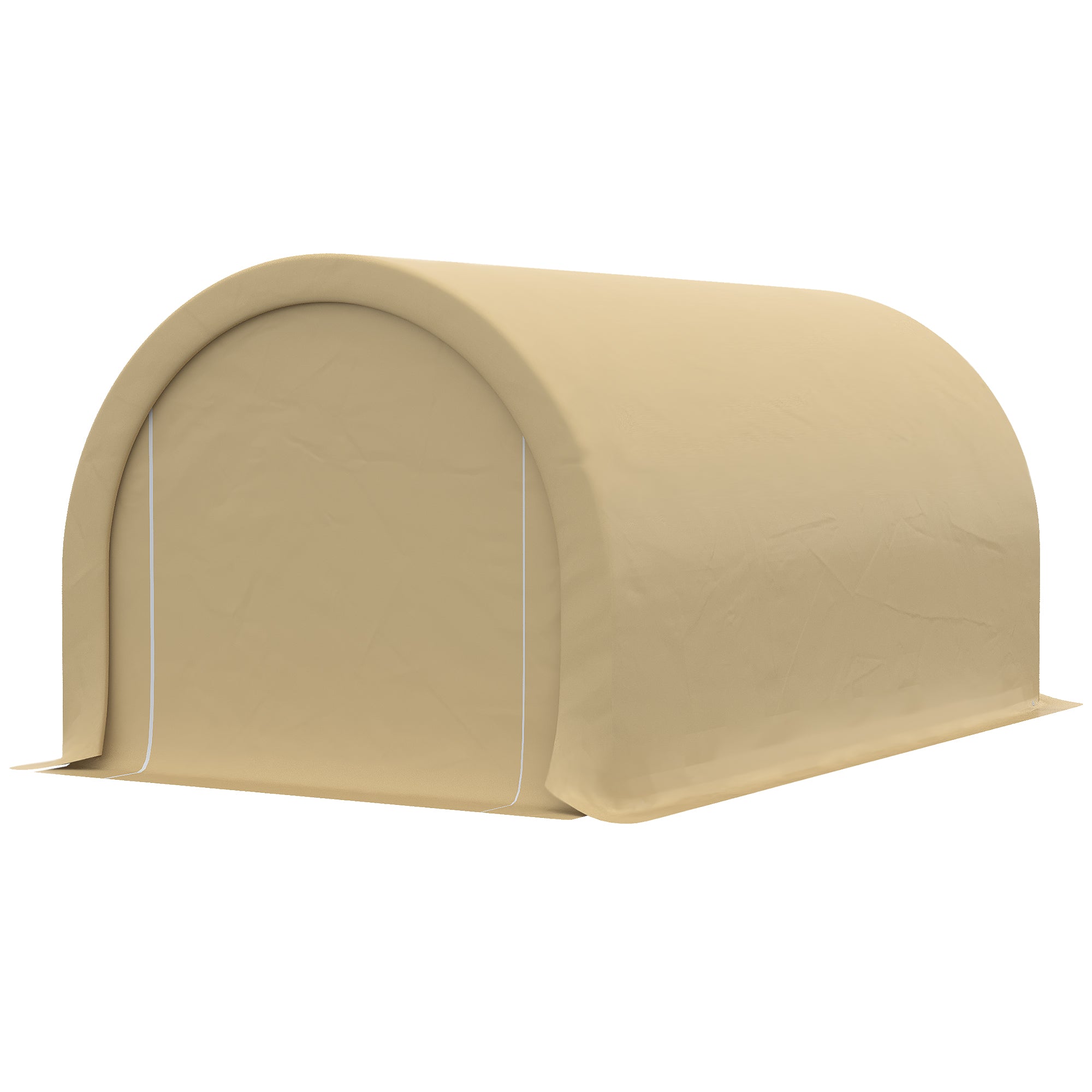 Outsunny 10' x 16' Carport, Heavy Duty Portable Garage / Storage Tent with Large Zippered Door, Anti-UV PE Canopy Cover for Car, Boat, Motorcycle, Bike, Garden Tools, Beige