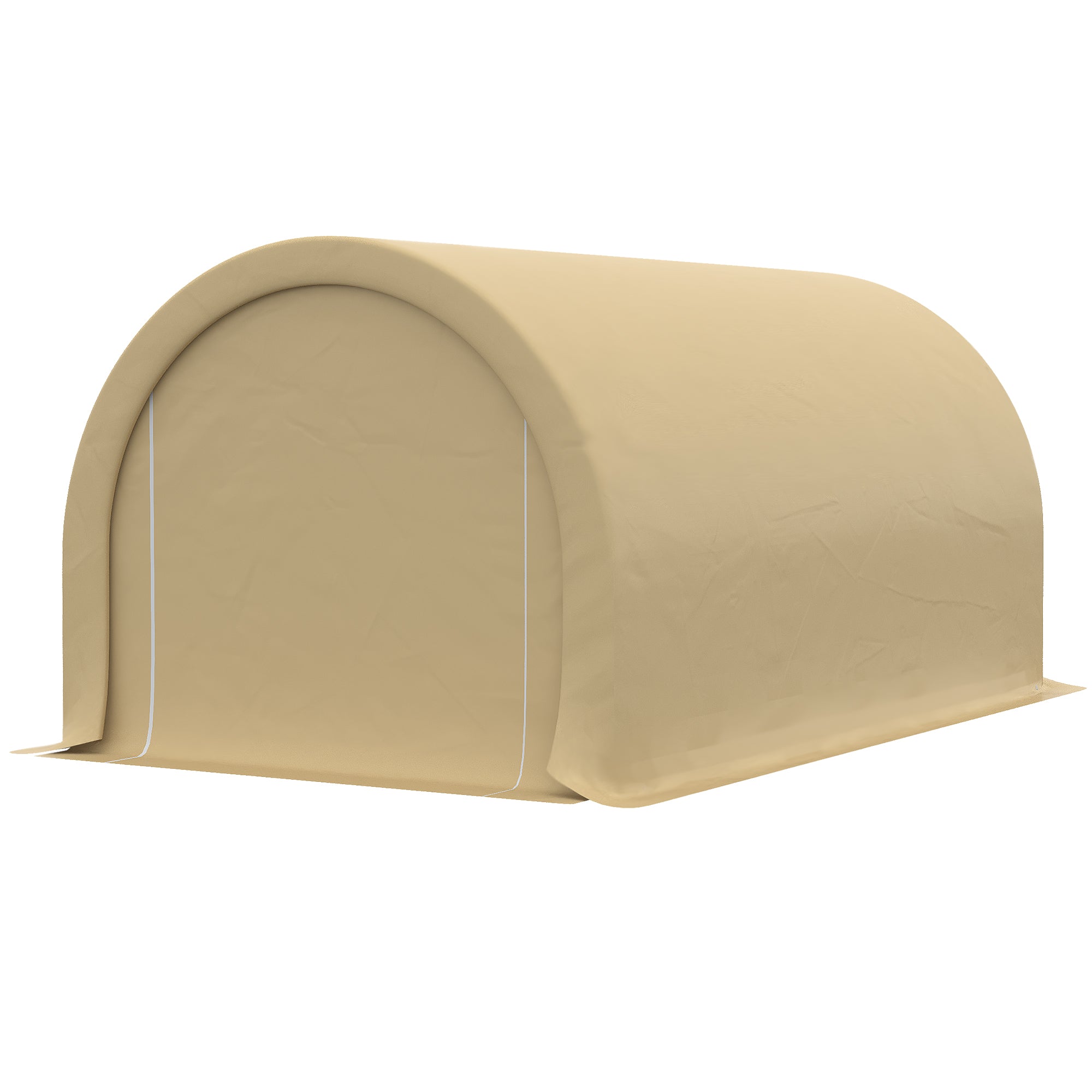 Outsunny 10' x 16' Carport, Heavy Duty Portable Garage / Storage Tent with Large Zippered Door, Anti-UV PE Canopy Cover for Car, Boat, Motorcycle, Bike, Garden Tools, Beige
